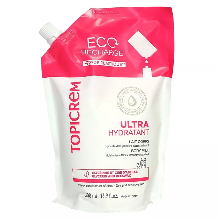 Topicrem, Ultra Hydratant, Moisturizing, Body Milk, Refill, Daily, 500 ml - Teknashop Ltd