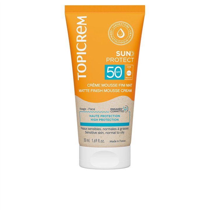 Topicrem, Sun Protect, Hydrating & Protecting, Before Sun Exposure, Mousse, For Face & Body, SPF 50, 50 ml - Teknashop Ltd