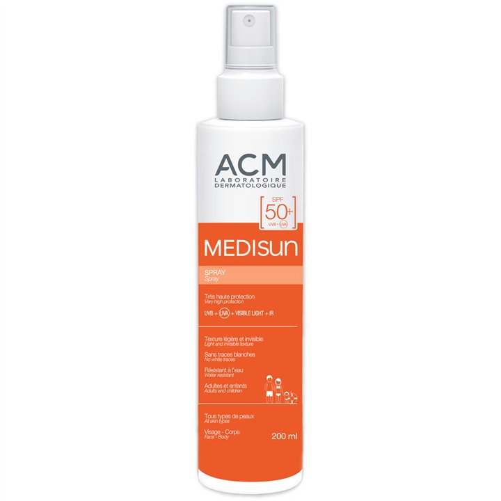 Laboratoire ACM, Medisun, Moisturizing, Sunscreen Spray, SPF 50+, 200 ml - Teknashop Ltd
