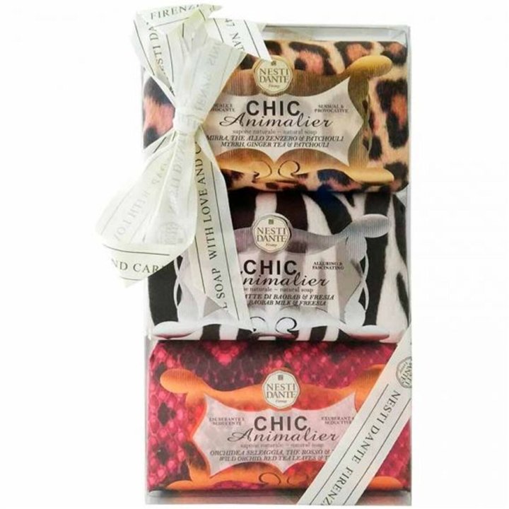 Set Trio, Nesti Dante, Chic Animalier, Soothing, Soap Bar, 3 pcs, 250 g - Teknashop Ltd