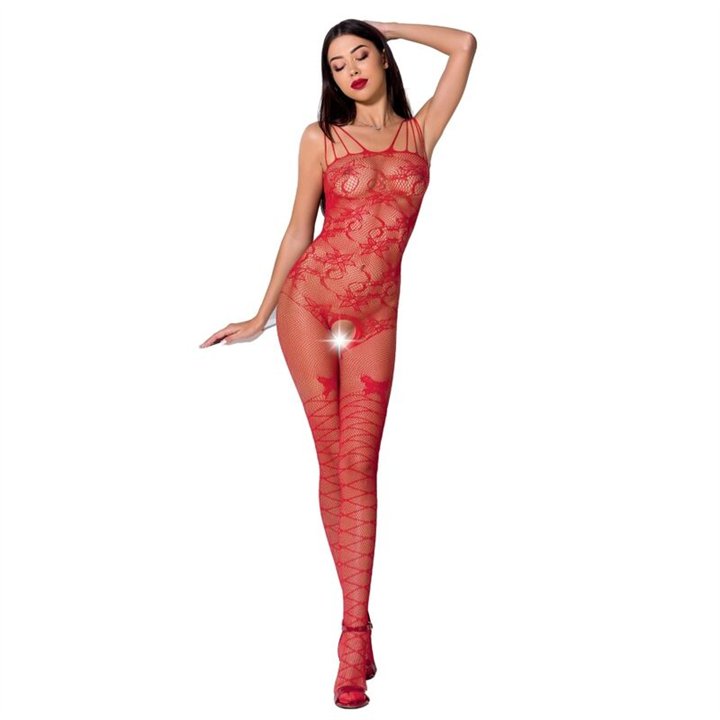 PASSION - WOMAN BS076 BODYSTOCKING ONE SIZE RED - D-225573 - Teknashop Ltd