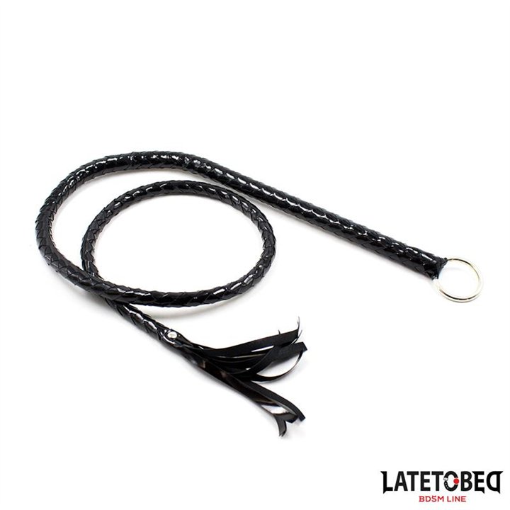 Shiny Black Long Whip 138cm - 8436615007042 - Teknashop Ltd