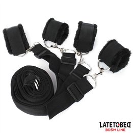 Long Velvet Bed Bondage Restraints Adjustable - 8436615001583 - Teknashop Ltd