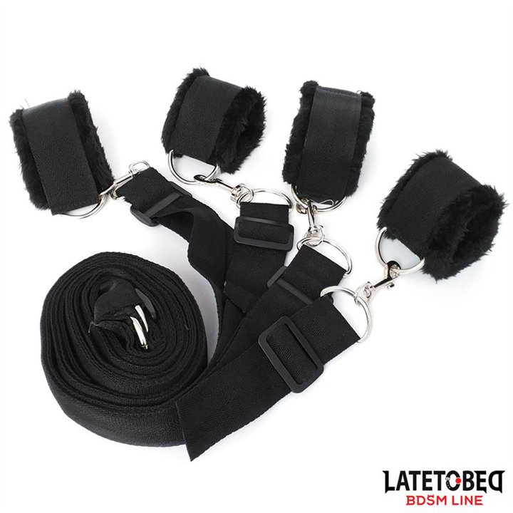 Long Velvet Bed Bondage Restraints Adjustable - 8436615001583 - Teknashop Ltd