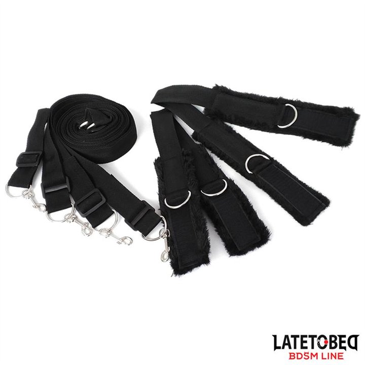 Long Velvet Bed Bondage Restraints Adjustable - 8436615001583 - Teknashop Ltd