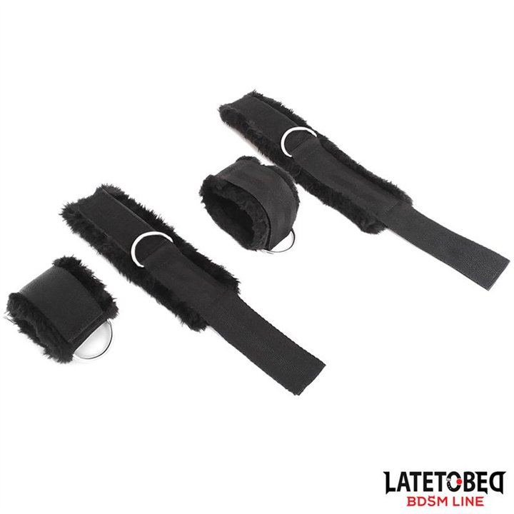 Long Velvet Bed Bondage Restraints Adjustable - 8436615001583 - Teknashop Ltd