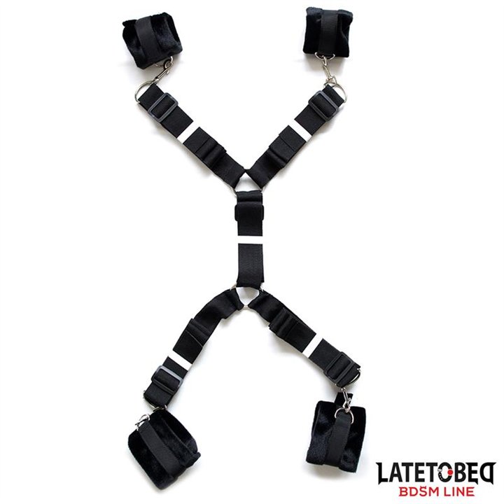 Bed Restraint Set with Adjustbable and Desmontable Cuffs - 8436615001354 - Teknashop Ltd