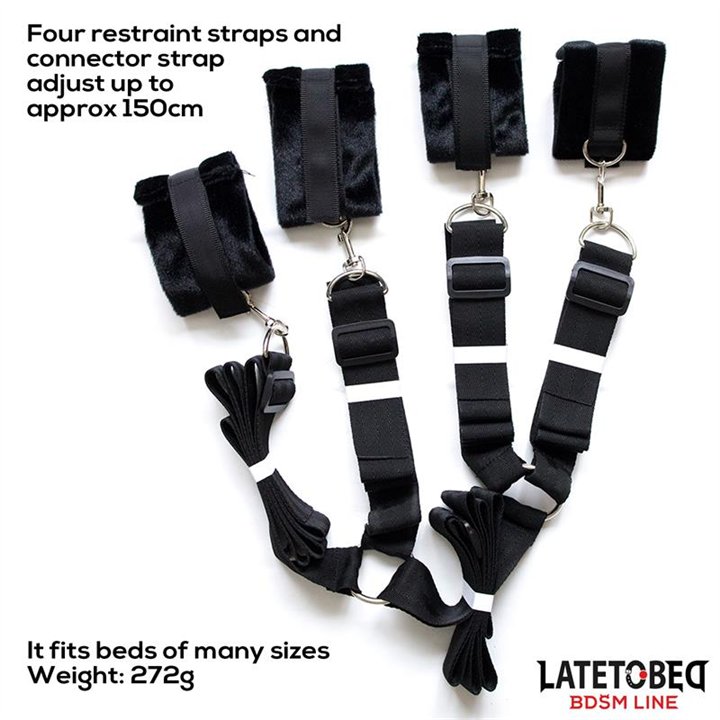 Bed Restraint Set with Adjustbable and Desmontable Cuffs - 8436615001354 - Teknashop Ltd