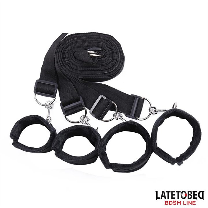 Bed Restraint Set with Adjustbable and Desmontable Cuffs - 8436615001354 - Teknashop Ltd