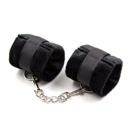Handcuffs with Velcro with Long Fur Black - FI-461 - Teknashop Ltd