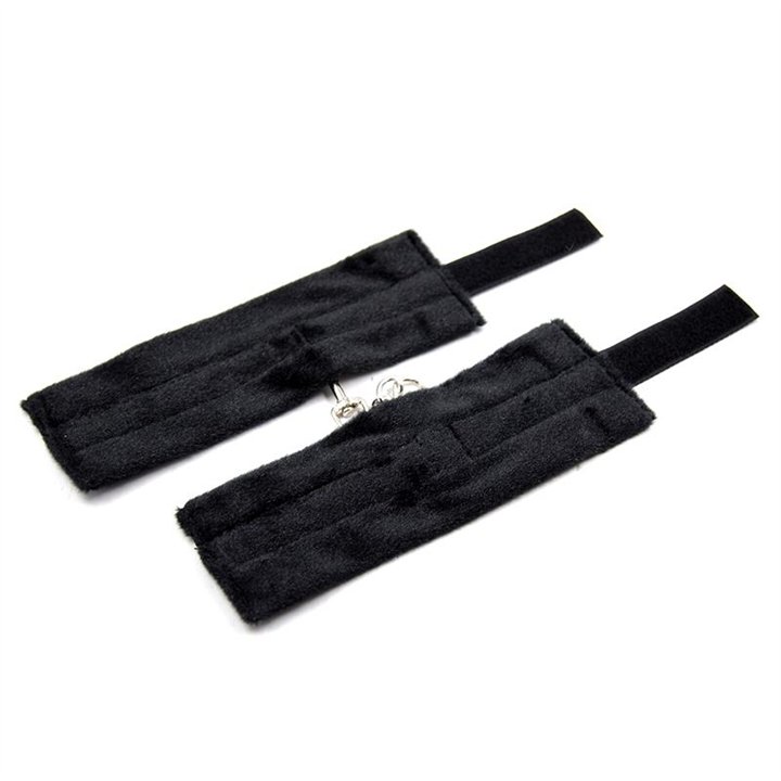 Handcuffs with Velcro with Long Fur Black - FI-461 - Teknashop Ltd