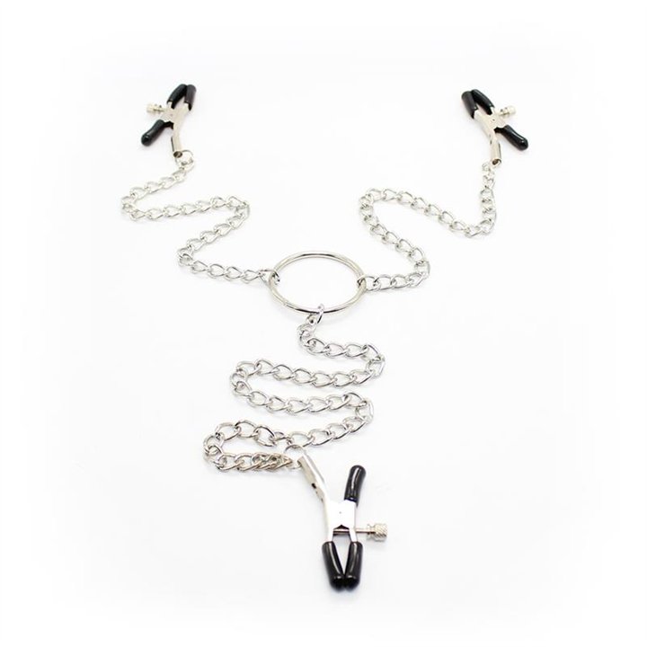 Nipple Clamps and Clit Clamps with Chain Metal - 843658379335 - Teknashop Ltd