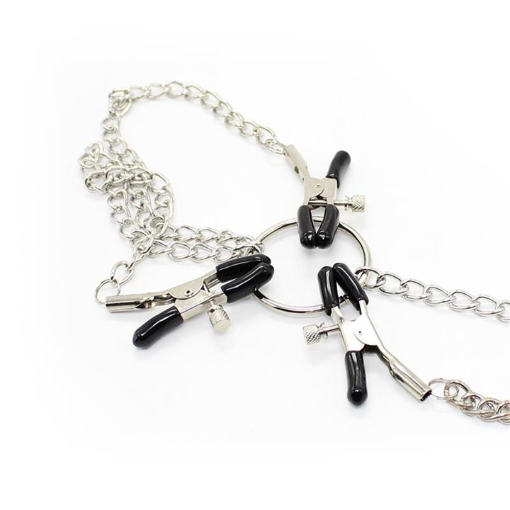 Nipple Clamps and Clit Clamps with Chain Metal - 843658379335 - Teknashop Ltd