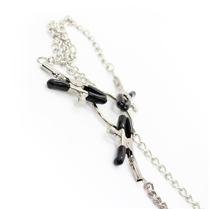 Nipple Clamps and Clit Clamps with Chain Metal - 843658379335 - Teknashop Ltd