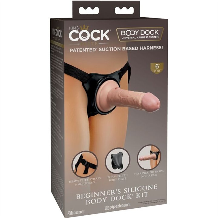 KING COCK - ELITE ADJUSTABLE HARNESS WITH DILDO 15.2 CM FOR BEGINNERS - D-236638 - Teknashop Ltd