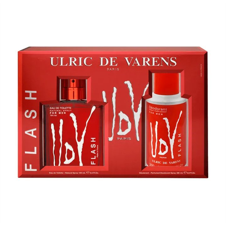 Ulric De Varens Flash Eau De Toilette Spray 100ml Set 2 Pieces - man - Teknashop Ltd