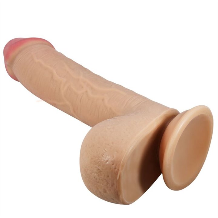 PRETTY LOVE - SLIDING SKIN SERIES REALISTIC DILDO WITH SLIDING SKIN SUCTION CUP FLESH 23.4 CM - D-238281 - Teknashop Ltd