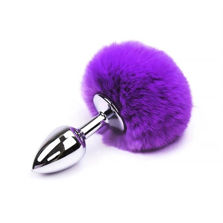 Butt Plug with Pompon Purple Size S - K-843658379248 - Teknashop Ltd