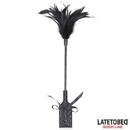 Multi Feathers Tickler and Lace Ribbon Paddle Comb - 8436615001293 - Teknashop Ltd