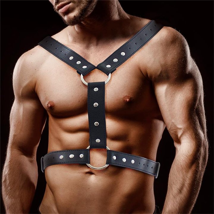 Fabrio Male Chest Bondage Harness Vegan Leather - FI-454 - Teknashop Ltd