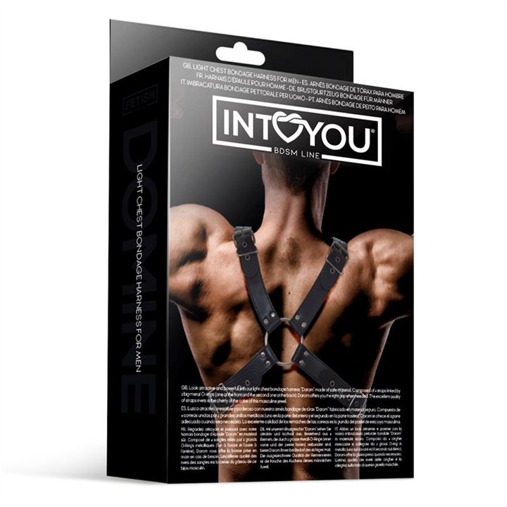 Darom Male Chest Bondage Harness Vegan Leather - FI-453 - Teknashop Ltd