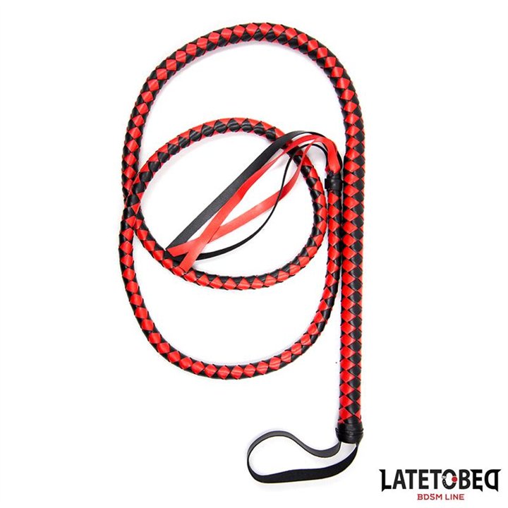 Long  Whip Blacl and Red 210cm - 8436615007509 - Teknashop Ltd