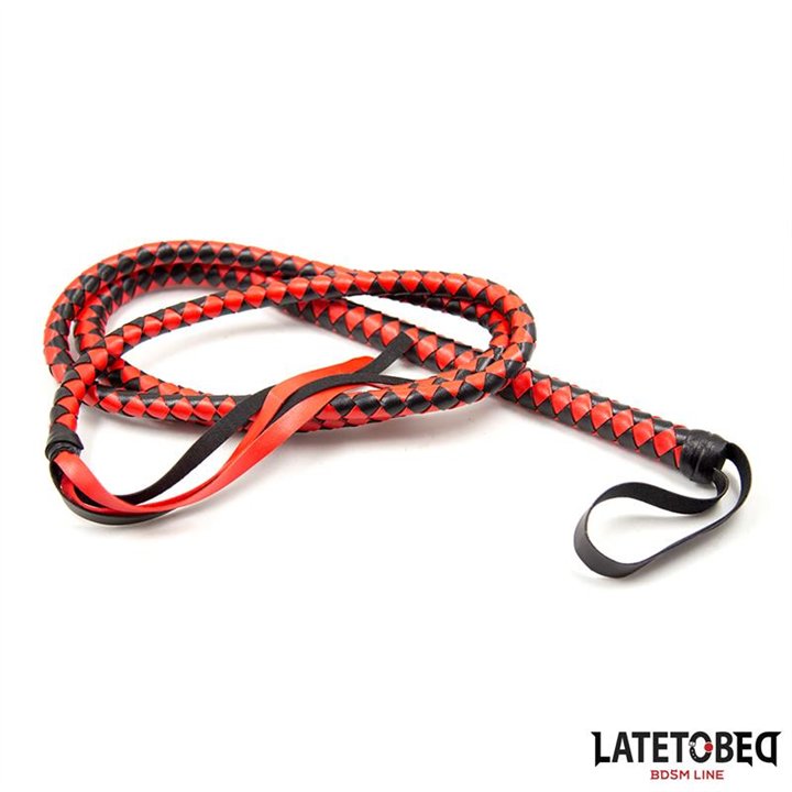 Long  Whip Blacl and Red 210cm - 8436615007509 - Teknashop Ltd