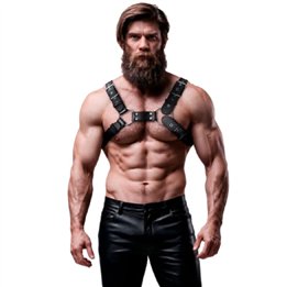 FETISH SUBMISSIVE ATTITUDE - MENS ADJUSTABLE ECO-LEATHER CHEST BULLDOG HARNESS - D-235871 - Teknashop Ltd