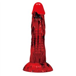 POWER MONSTERS - MINOTAUR FANTASY DILDO WITH SUCTION CUP 21 CM Ø 5 CM RED & BLACK - D-246095 - Teknashop Ltd