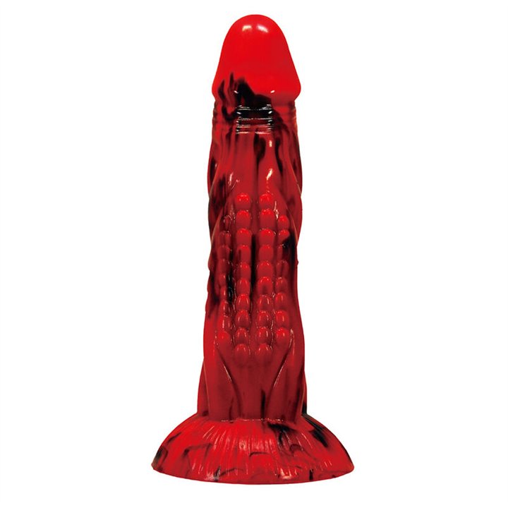 POWER MONSTERS - MINOTAUR FANTASY DILDO WITH SUCTION CUP 21 CM Ø 5 CM RED & BLACK - D-246095 - Teknashop Ltd