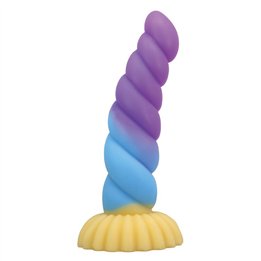 POWER MONSTERS - UNICORN TRICOLOR FANTASY SILICONE DILDO 22 CM Ø 5 CM - D-246102 - Teknashop Ltd