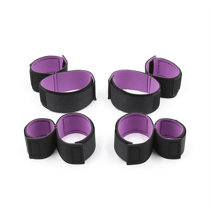Set of restraints with handcuffs and Anklecuffs Adjustable - 8436615000692 - Teknashop Ltd