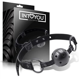Breathable Gag Ball Sapphire Vegan Leather - BD-493 - Teknashop Ltd
