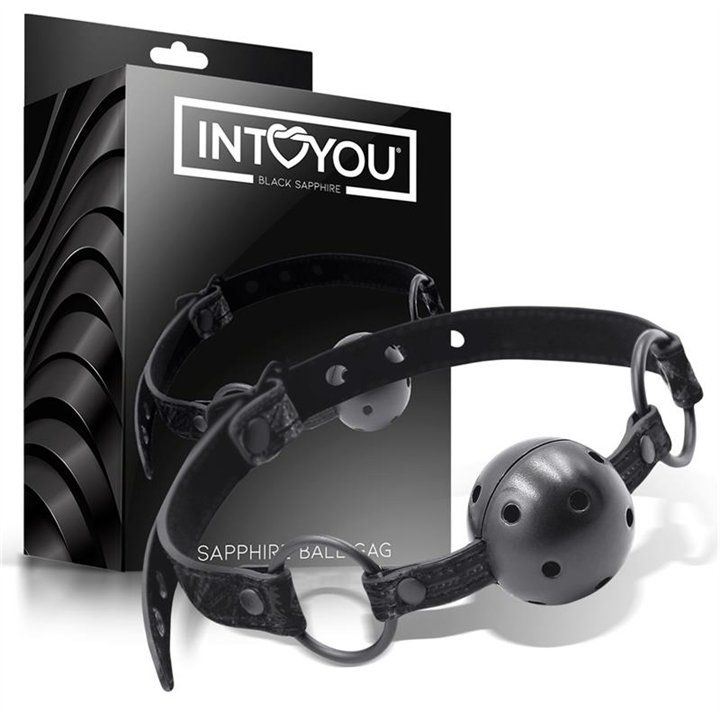 Breathable Gag Ball Sapphire Vegan Leather - BD-493 - Teknashop Ltd