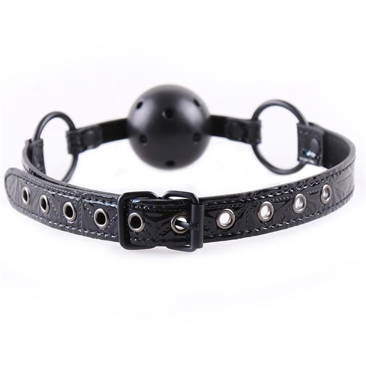 Breathable Gag Ball Sapphire Vegan Leather - BD-493 - Teknashop Ltd
