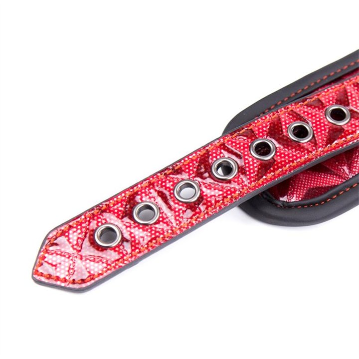 Adjustable Collar With Leash Diamond Vegan Leather - DL-487 - Teknashop Ltd