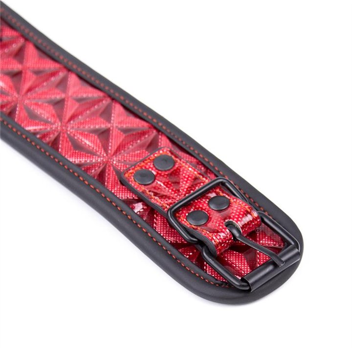 Adjustable Collar With Leash Diamond Vegan Leather - DL-487 - Teknashop Ltd