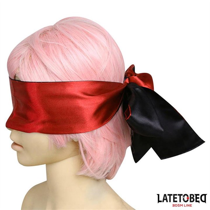 Satin  Blindfold Red and Black - 8436615007196 - Teknashop Ltd
