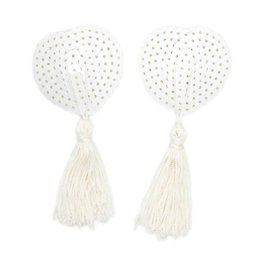 Sequin Nipple Cover with Tassel White - 843658379497 - Teknashop Ltd
