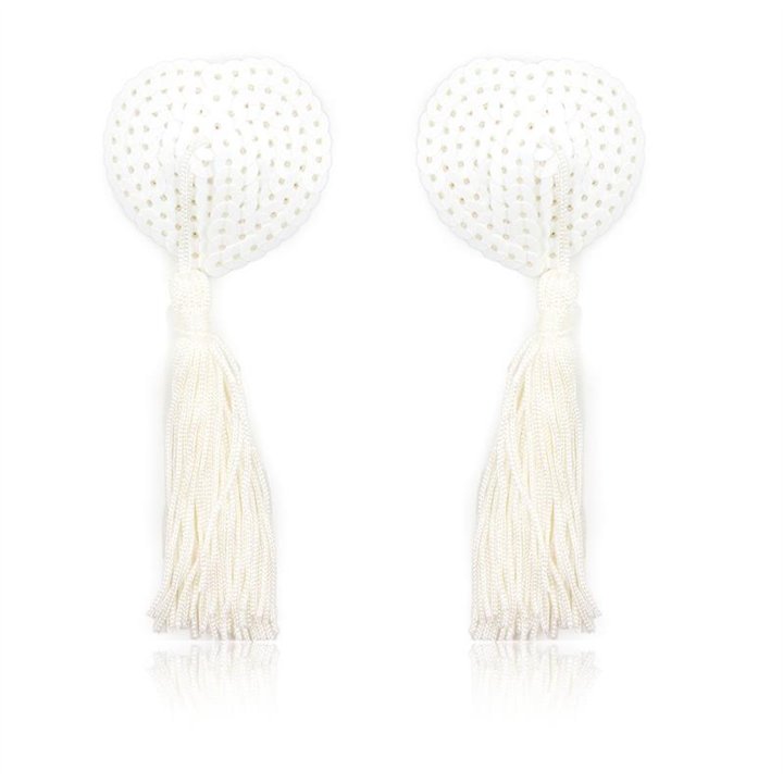 Sequin Nipple Cover with Tassel White - 843658379497 - Teknashop Ltd
