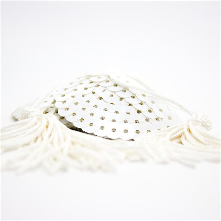 Sequin Nipple Cover with Tassel White - 843658379497 - Teknashop Ltd