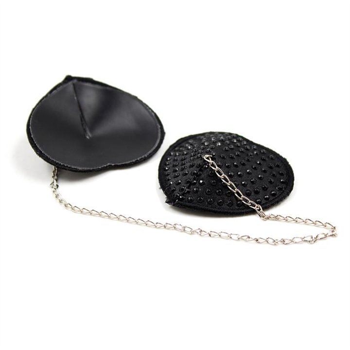 Nipple Covers with Metal Chain Black - 843658379427 - Teknashop Ltd
