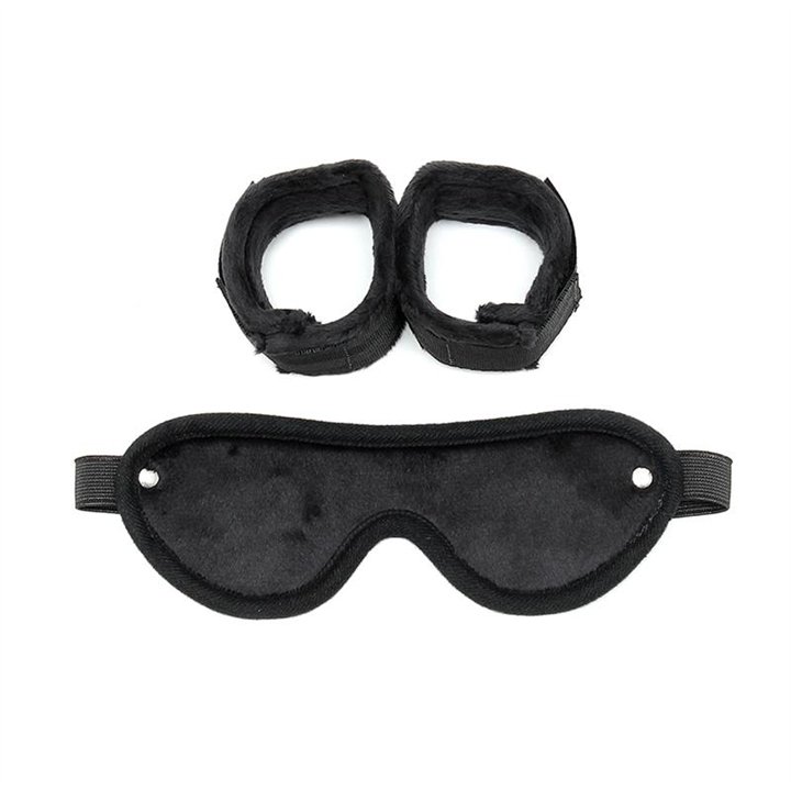 Hand Cuffs with Mask Adjustable Black - R7001 - Teknashop Ltd