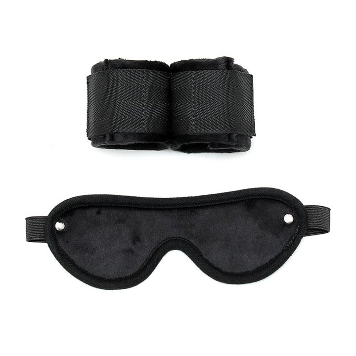 Hand Cuffs with Mask Adjustable Black - R7001 - Teknashop Ltd