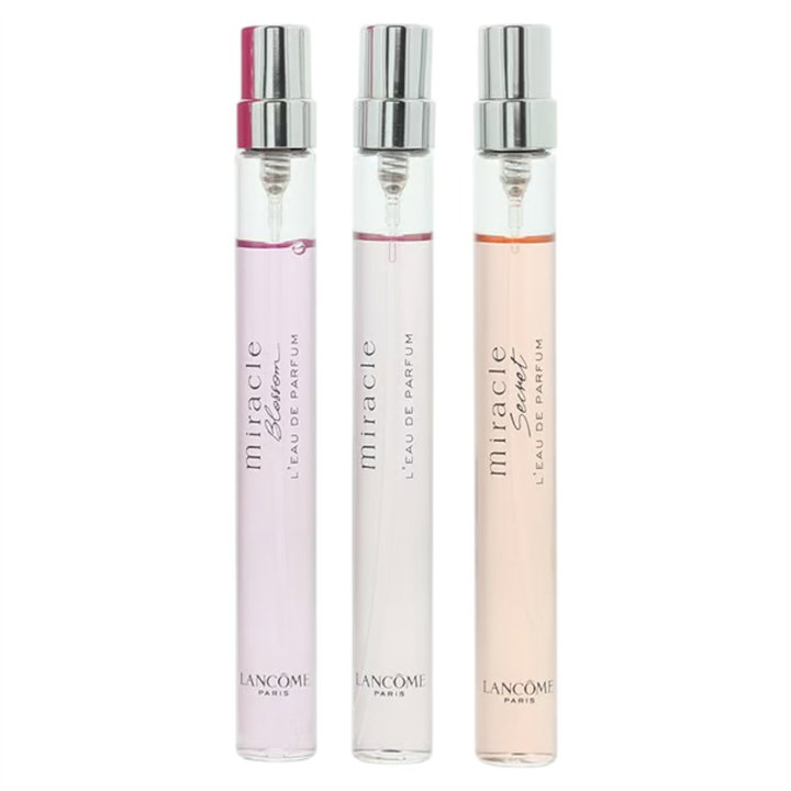 Miracle Set Lancome: Miracle Blossom, Eau De Parfum, For Women, 10 ml + Miracle, Eau De Parfum, For Women, 10 ml + Miracle Secre