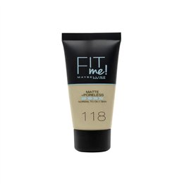 Maybelline Fit Me Matte + Poreless Foundation 118 Nude 30ml - unisex - Teknashop Ltd