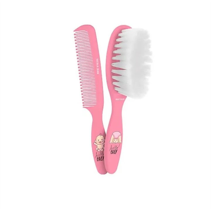 Beter Baby Brush And Comb Set Pink - unisex - Teknashop Ltd