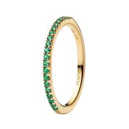 PANDORA JEWELRY Mod. SPARKLING GREEN HALF-ETERNITY BAND RING - SIZE 56 - WW.162999C03-56 - Teknashop Ltd