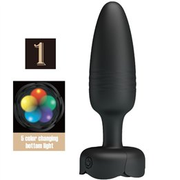 PRETTY LOVE - TARION ANAL PLUG WITH  LED LIGHT BLACK 12.5 CM - D-242894 - Teknashop Ltd