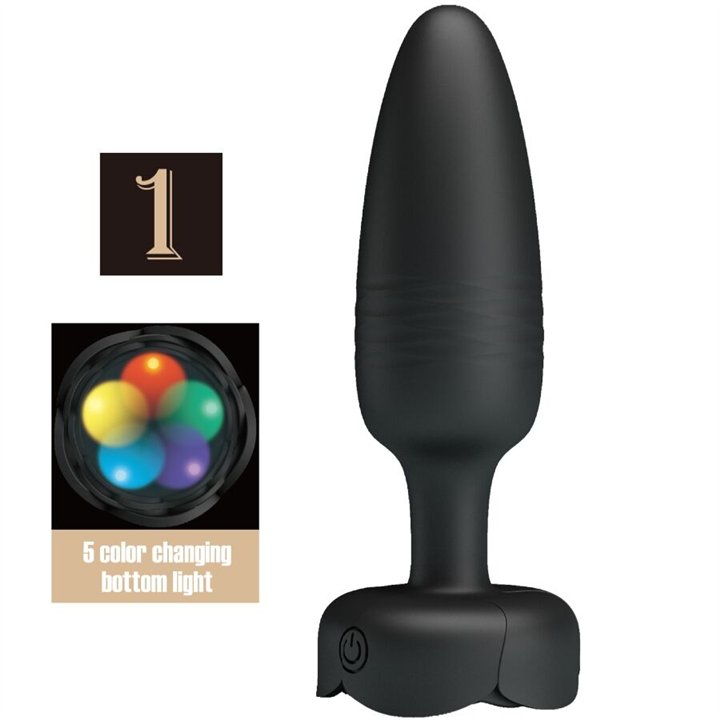 PRETTY LOVE - TARION ANAL PLUG WITH  LED LIGHT BLACK 12.5 CM - D-242894 - Teknashop Ltd